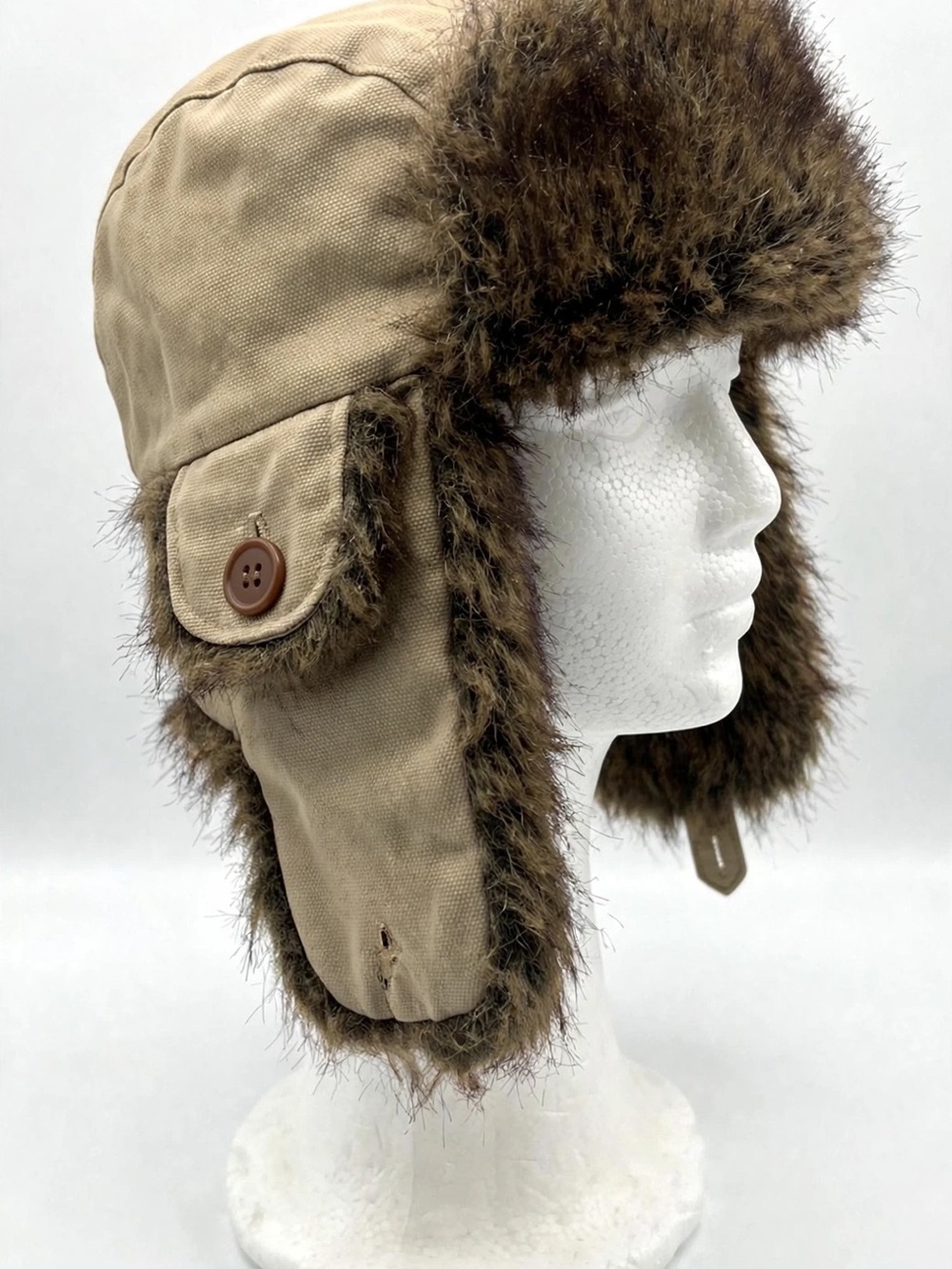 Dickies Beige Faux Fur Trapper Hat - Classic Cold-Weather Cap